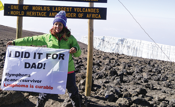 On the summit of kilimanjaro in 2016.