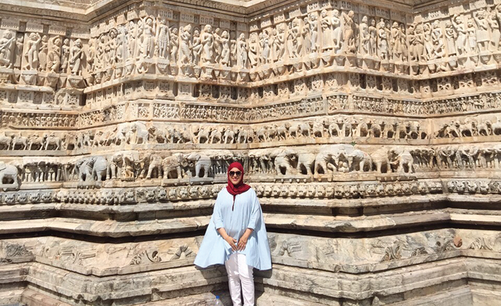 Discovering a temple in Udaipur, India.