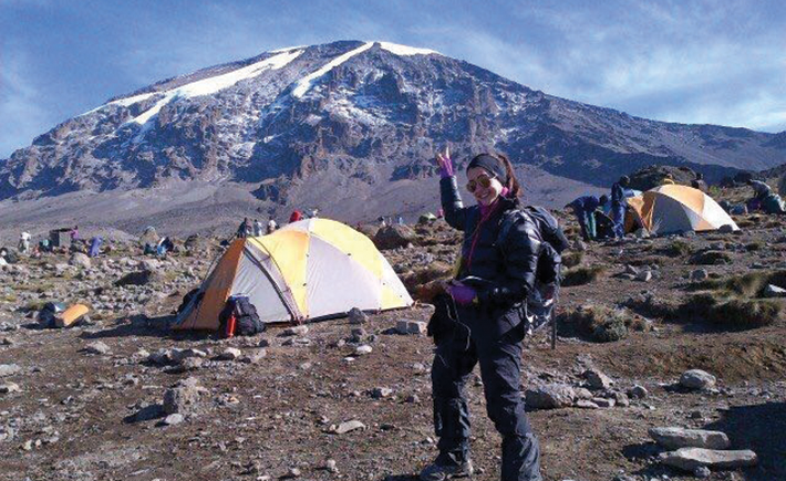 Tanzania: my eye on the Kilimanjaro summit from one of the lower camps.